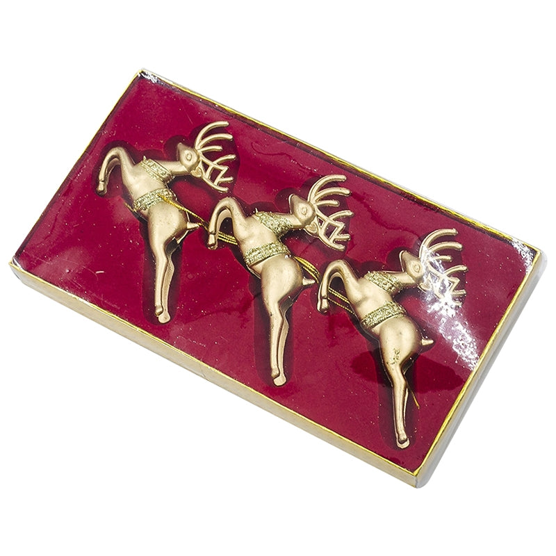 ELECTROPRIME 2 PCS  ChristmasGold Powder Acrylic Angel Pendant Ornament, Specification: Three Elk
