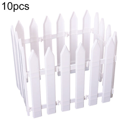 ELECTROPRIME 10 PCS Christmas Decoration White Plastic Tips Fence Christmas Tree Fence