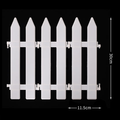ELECTROPRIME 10 PCS Christmas Decoration White Plastic Tips Fence Christmas Tree Fence