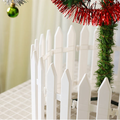ELECTROPRIME 10 PCS Christmas Decoration White Plastic Tips Fence Christmas Tree Fence