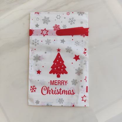 ELECTROPRIME 50pcs / Pack Christmas Gift Bag Candy Biscuit Drawstring Bundle Christmas Cookie Bag, Random Pattern Delivery