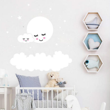 ELECTROPRIME Cloud Star Moon Children Room Decoration Wall Sticker, Size:62cm x 62cm