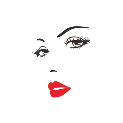 ELECTROPRIME Sexy Lips Woman Portrait Beauty Salon Bedroom Living Room Decoration PVC Wall Sticker(Red)