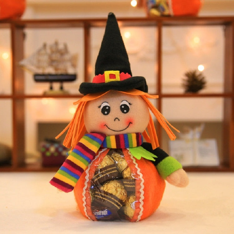 ELECTROPRIME Halloween Cute Cartoon Transparent Plastic Bags Party Decorations Halloween Candy Backpack, Style:01