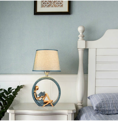 ELECTROPRIME Modern Bedside Reading Statue Base Lamp Home Decoration, Light color:Button Switch 3W White Light Bulb