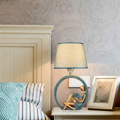 ELECTROPRIME Modern Bedside Reading Statue Base Lamp Home Decoration, Light color:Button Switch 3W White Light Bulb