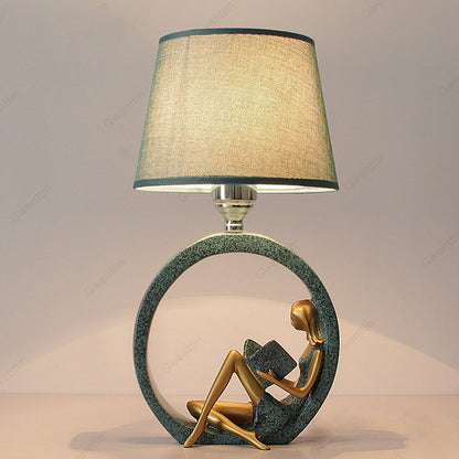 ELECTROPRIME Modern Bedside Reading Statue Base Lamp Home Decoration, Light color:Button Switch 3W White Light Bulb