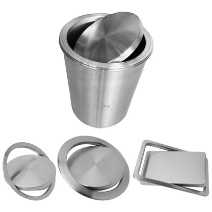 ELECTROPRIME Embedded Type Stainless Steel Swing Cover Flip Kitchen Countertop Trash Can Lid  Cap, Size:Round Drawing 20cm Diameter(Silver)