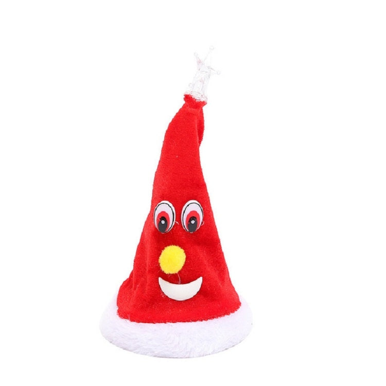 ELECTROPRIME 6 inch Electric Cap Christmas Swing Tree Hat Christmas Ornaments Props(Shake Cap with Pentagram Light)