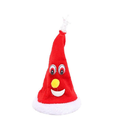 ELECTROPRIME 6 inch Electric Cap Christmas Swing Tree Hat Christmas Ornaments Props(Shake Cap with Pentagram Light)