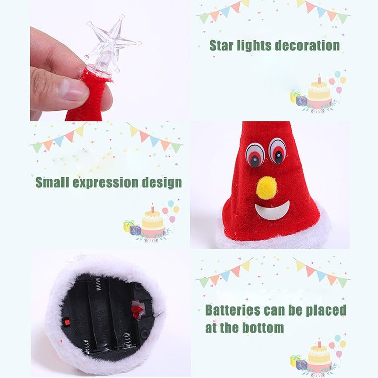 ELECTROPRIME 6 inch Electric Cap Christmas Swing Tree Hat Christmas Ornaments Props(Swing Tree with Bell)