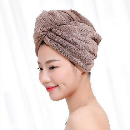 ELECTROPRIME Womens Magic Quick Dry Bath Hair Drying Towel Cap Bathing Tool(Brown)