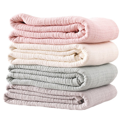 ELECTROPRIME Spring and Summer Thick Washed Gauze Six Layer Nap Air Conditioning Blanket, Size:150X200cm, Color:Pink