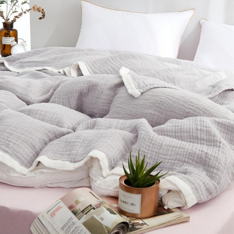 ELECTROPRIME Spring and Summer Thick Washed Gauze Six Layer Nap Air Conditioning Blanket, Size:200x230cm, Color:Pink