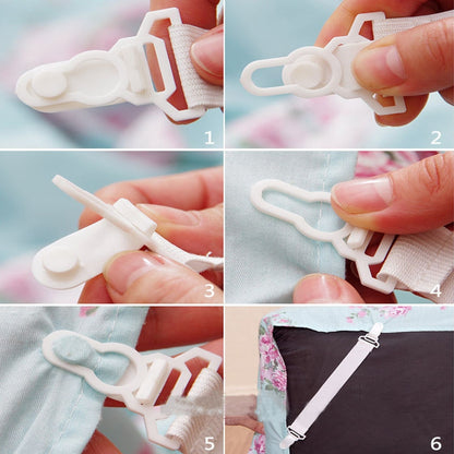 ELECTROPRIME 4 PCS  Non Slip Elastic Band Sheet Clips