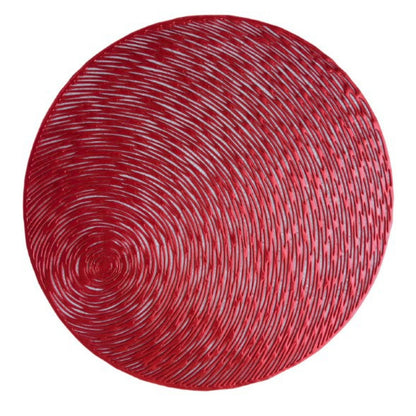 ELECTROPRIME 2 PCS Fashion Round Hollow Placemats PVC Table Mats Coffee Cup Pad(Red)