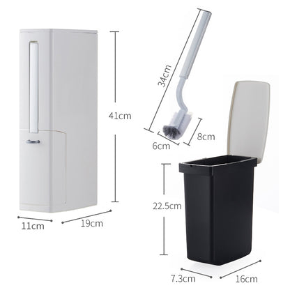 ELECTROPRIME Bathroom Trash Can Toilet Brush Set Toilet Garbage Container(Coffee)