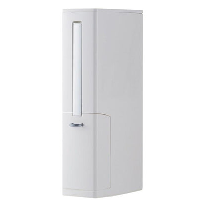 ELECTROPRIME Bathroom Trash Can Toilet Brush Set Toilet Garbage Container(White)