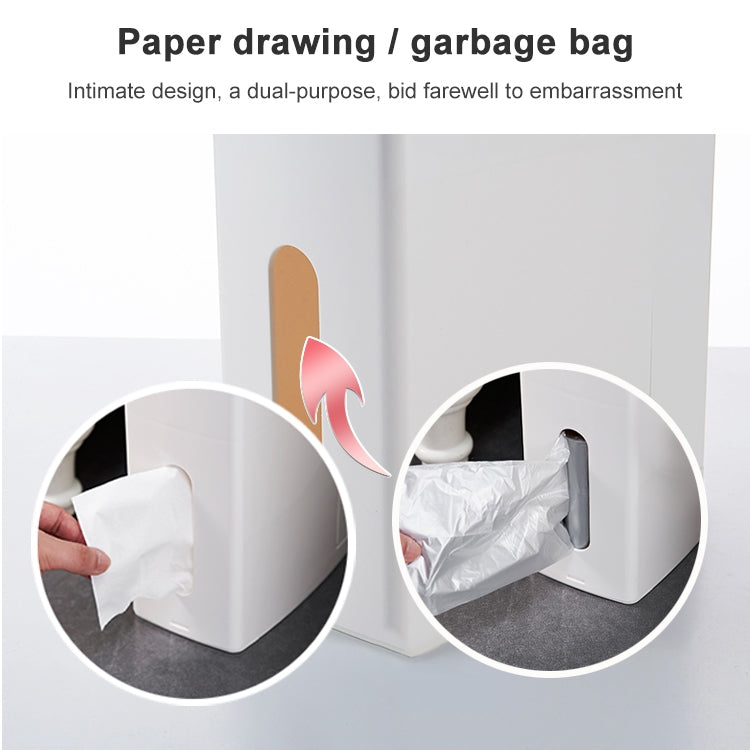 ELECTROPRIME Bathroom Trash Can Toilet Brush Set Toilet Garbage Container(White)