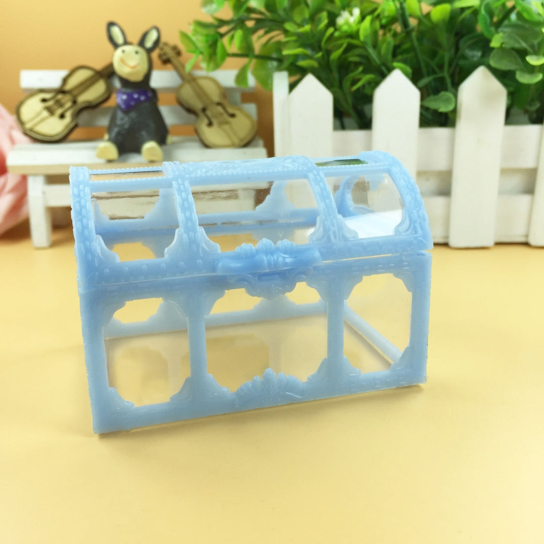 ELECTROPRIME 2 PCS Mini Jewelry Storage Box Princess Style Decoration Box Gift Candy Storage Box(Blue)