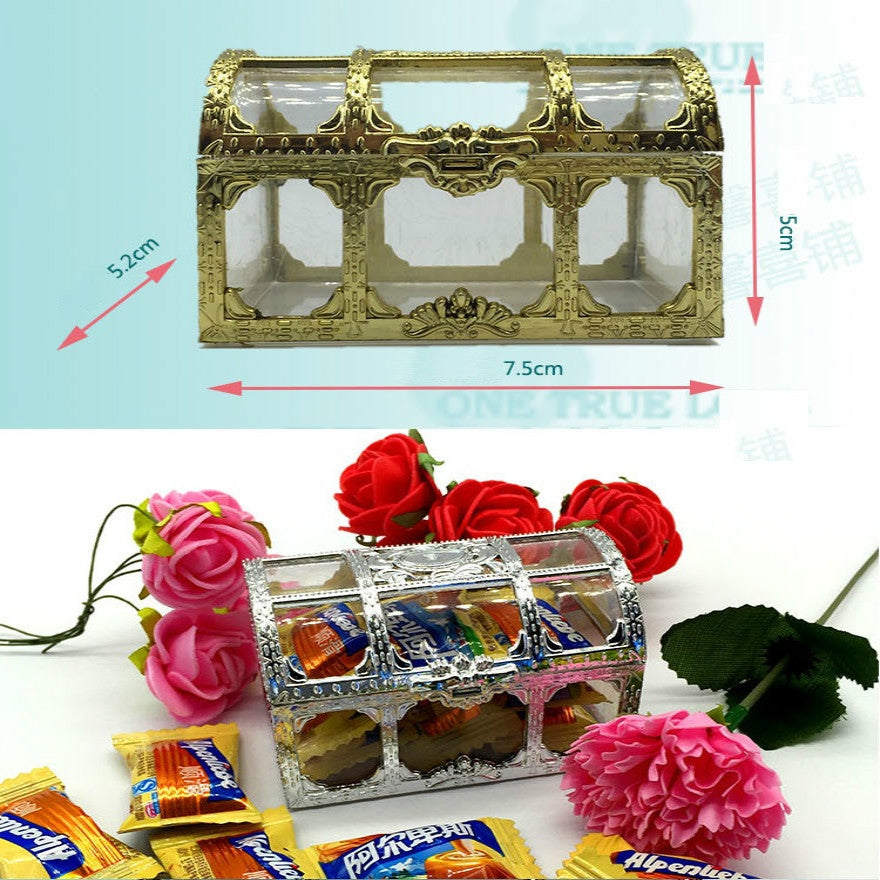 ELECTROPRIME 2 PCS Mini Jewelry Storage Box Princess Style Decoration Box Gift Candy Storage Box(Blue)