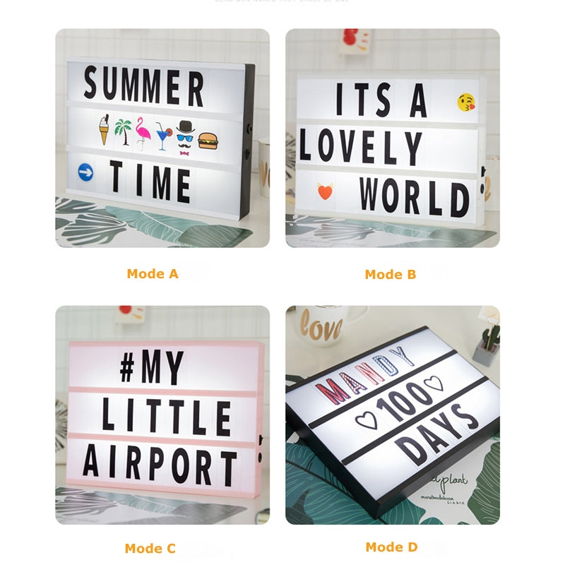 ELECTROPRIME Alphabet Handmade Puzzle Light Box Decoration Night Light Home Decoration with Black and White Card(Pink box pink strip)