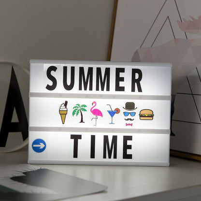 ELECTROPRIME Alphabet Handmade Puzzle Light Box Decoration Night Light Home Decoration with Black and White Card(White box white strip)