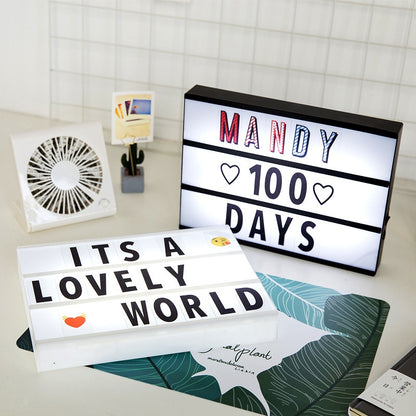 ELECTROPRIME Alphabet Handmade Puzzle Light Box Decoration Night Light Home Decoration with Black and White Card(Black box white strip)