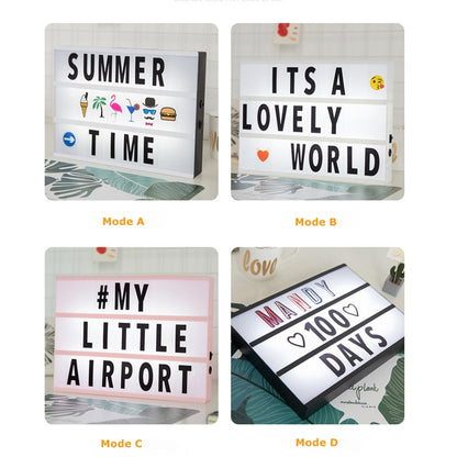 ELECTROPRIME Alphabet Handmade Puzzle Light Box Decoration Night Light Home Decoration with Black and White Card(Black box white strip)