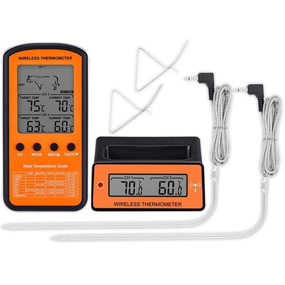 ELECTROPRIME Wireless Remote BBQ Thermometer Dual Probe Digital Cooking Meat Food Oven Thermometer