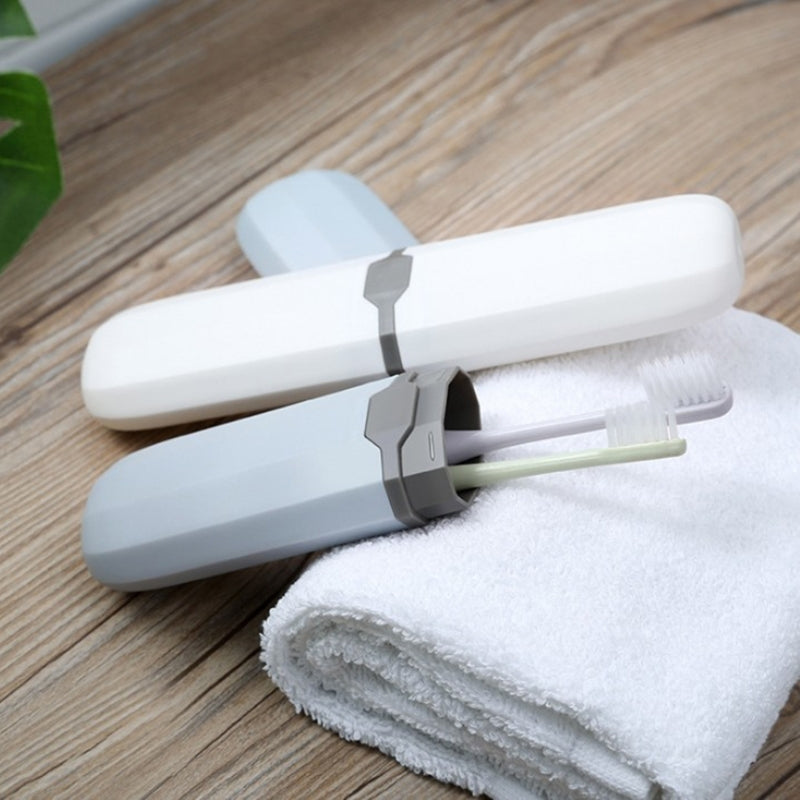 ELECTROPRIME Outdoor Travel Portable Toothpaste Toothbrush Household Storage Cup Box Case(White)