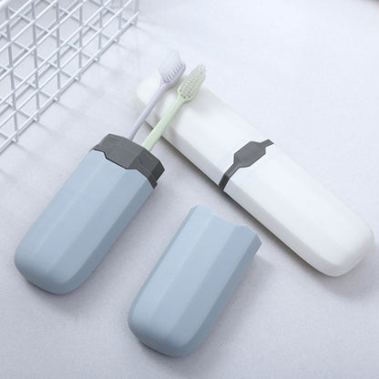ELECTROPRIME Outdoor Travel Portable Toothpaste Toothbrush Household Storage Cup Box Case(White)