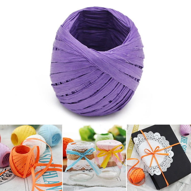 ELECTROPRIME 20M Paper Rope Raffia Ribbon Natural Lace Rope Gift Box Wrapping DIY Decoration(Purple)