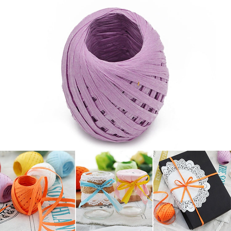 ELECTROPRIME 20M Paper Rope Raffia Ribbon Natural Lace Rope Gift Box Wrapping DIY Decoration(Llight Purple)