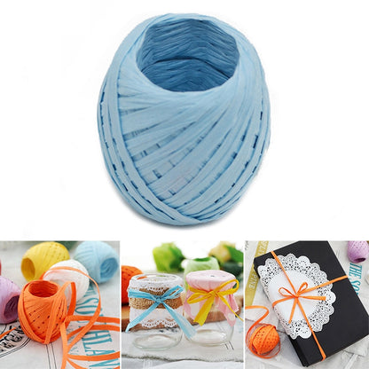 ELECTROPRIME 20M Paper Rope Raffia Ribbon Natural Lace Rope Gift Box Wrapping DIY Decoration(Dark Blue)