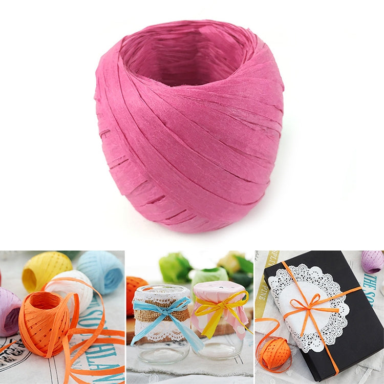 ELECTROPRIME 20M Paper Rope Raffia Ribbon Natural Lace Rope Gift Box Wrapping DIY Decoration(Pink)
