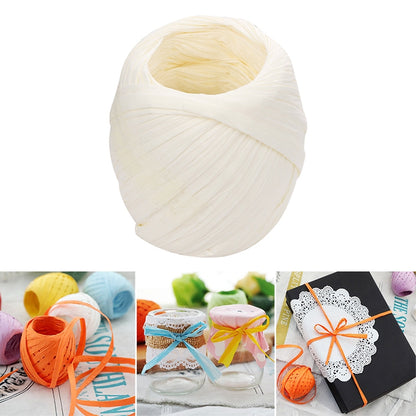 ELECTROPRIME 20M Paper Rope Raffia Ribbon Natural Lace Rope Gift Box Wrapping DIY Decoration(Black)