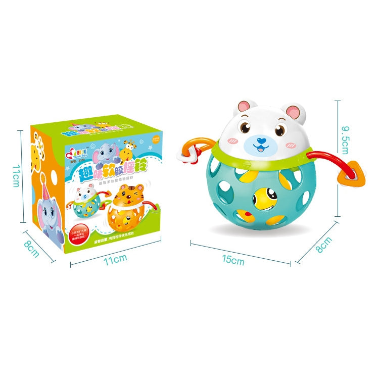 ELECTROPRIME Baby Animal Soft Plastic Can Bite Hand Toy Baby Educational Toys(Polar Bear)