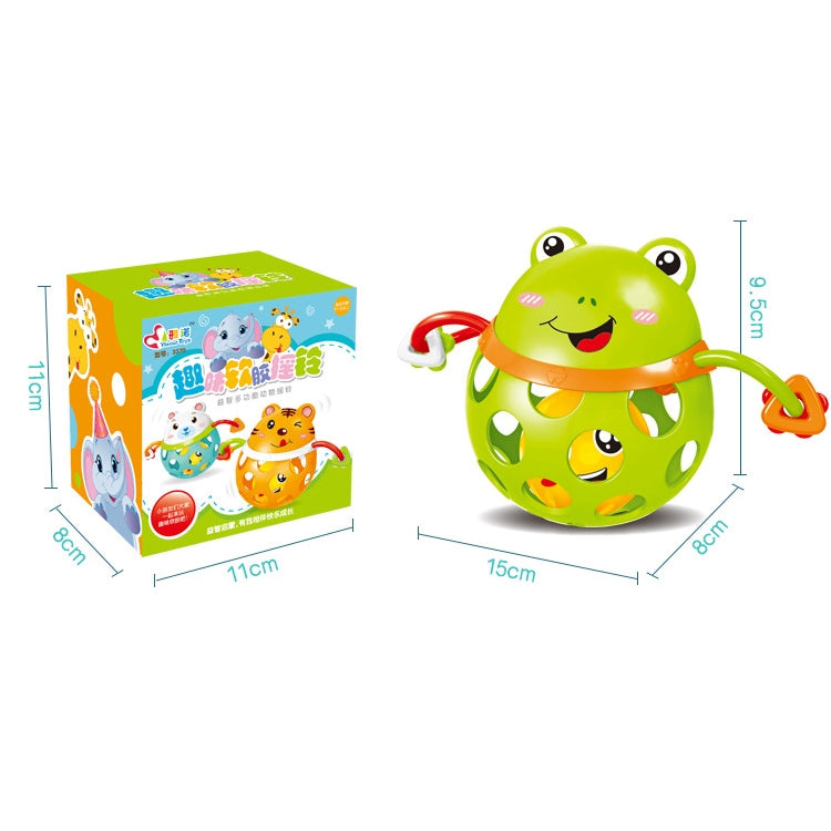 ELECTROPRIME Baby Animal Soft Plastic Can Bite Hand Toy Baby Educational Toys(Frog)