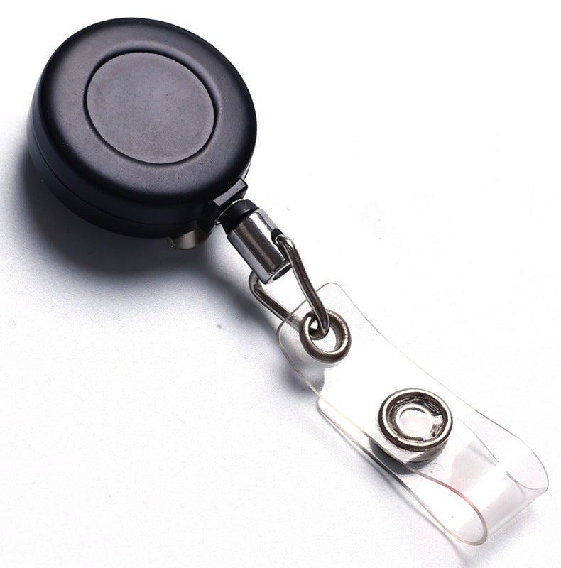 ELECTROPRIME Zinc Alloy Easy to Pull Buckle Key Chain Back Clip Type Anti Theft Telescopic Buckle(Black)