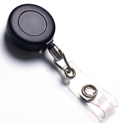 ELECTROPRIME Zinc Alloy Easy to Pull Buckle Key Chain Back Clip Type Anti Theft Telescopic Buckle(Black)