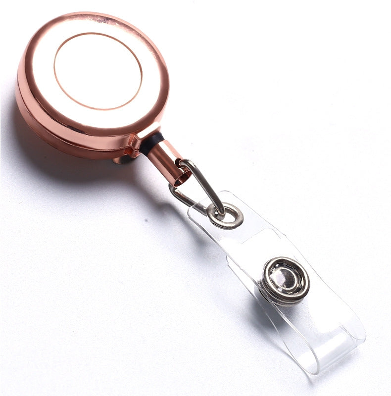 ELECTROPRIME Zinc Alloy Easy to Pull Buckle Key Chain Back Clip Type Anti Theft Telescopic Buckle(Rose Gold)