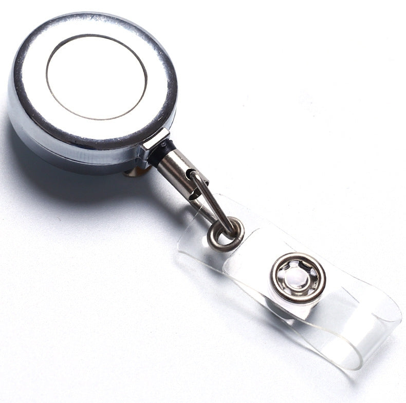 ELECTROPRIME Zinc Alloy Easy to Pull Buckle Key Chain Back Clip Type Anti Theft Telescopic Buckle(Silver)