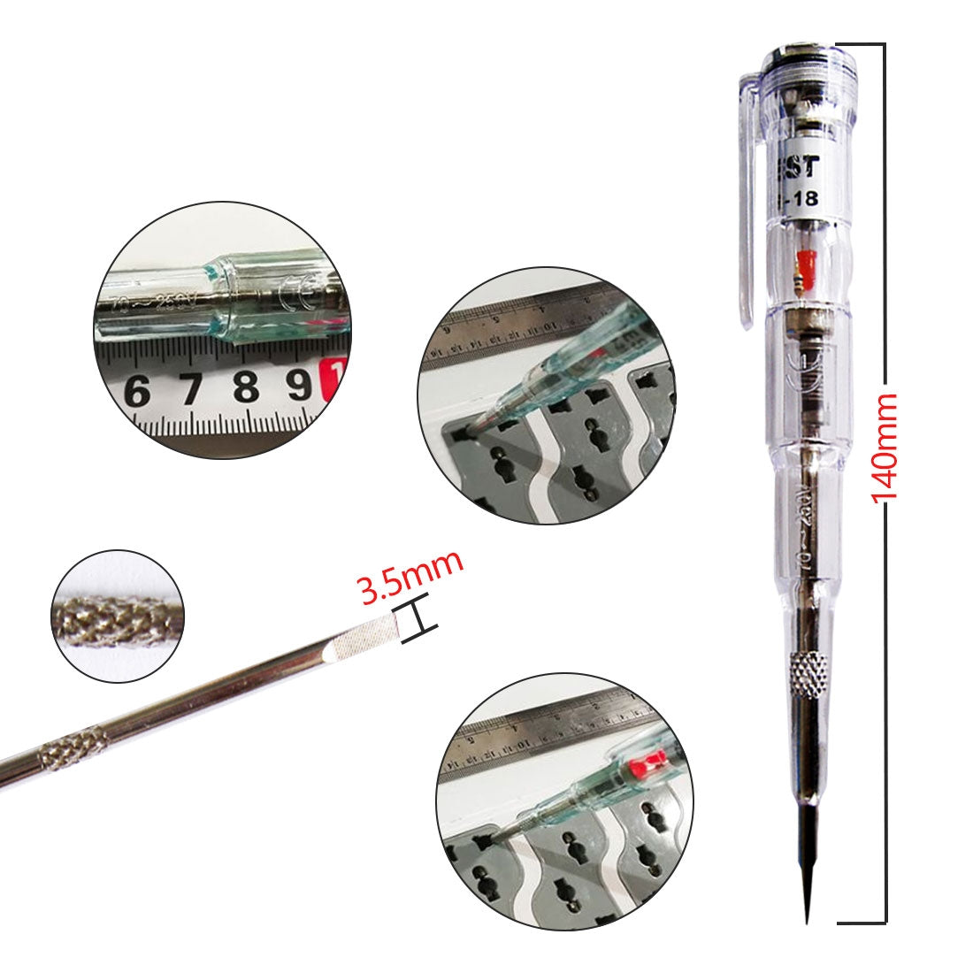 ELECTROPRIME 70-250V IP56 Waterproof Voltage Tester Induced Electric Pen Detector Screwdriver Probe Test Pen