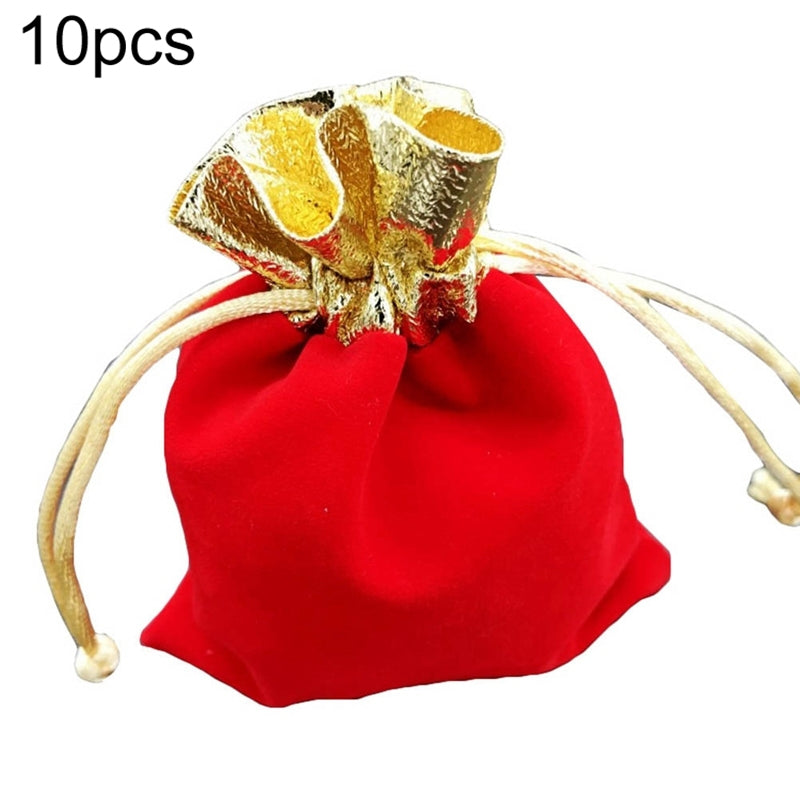 ELECTROPRIME Velvet Bag Jewelry Storage Bag Christmas New Year Holiday Blessing Bag, Size:10x12cm(Red)