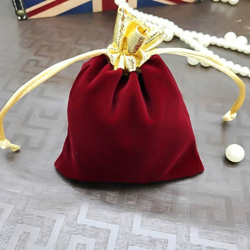 ELECTROPRIME Velvet Bag Jewelry Storage Bag Christmas New Year Holiday Blessing Bag, Size:12x15cm(Red Wine)