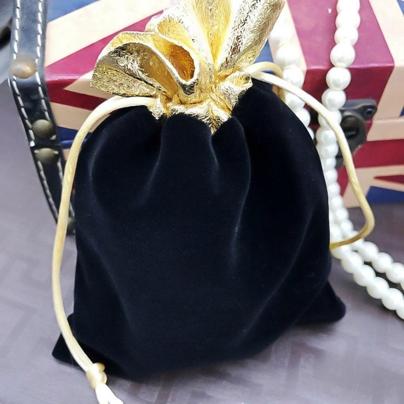 ELECTROPRIME Velvet Bag Jewelry Storage Bag Christmas New Year Holiday Blessing Bag, Size:12x15cm(Black)