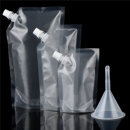 ELECTROPRIME 4 PCS Transparent Self-Supporting Mouth Bag Milk Juice Drink Outlet Wine Bag, Size:S