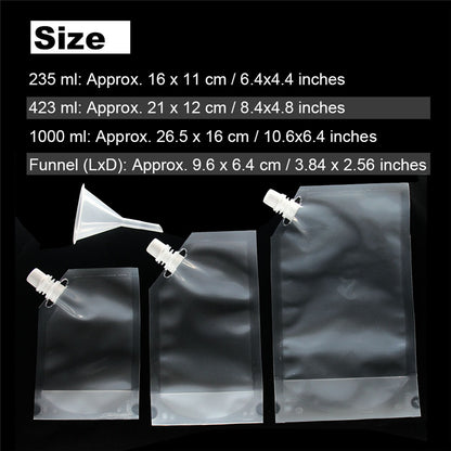 ELECTROPRIME 4 PCS Transparent Self-Supporting Mouth Bag Milk Juice Drink Outlet Wine Bag, Size:S