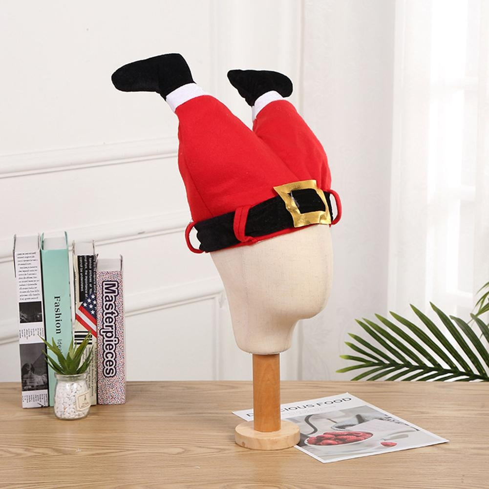 ELECTROPRIME Christmas Party Santa Claus Leg Pants Plush Cap Decoration